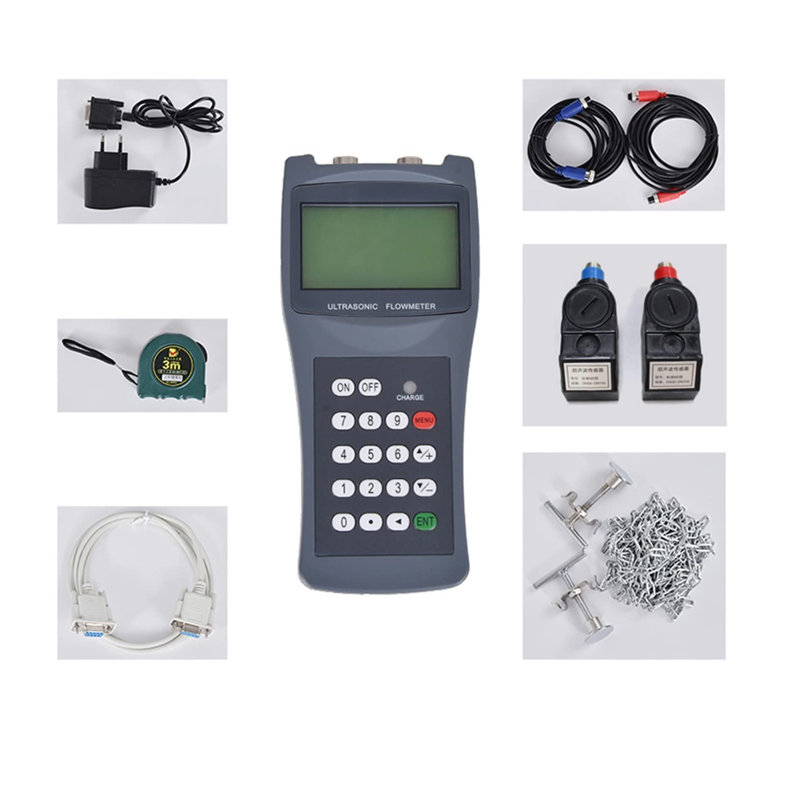 Caudalimetro TDS-100H Metro del flusso d'acqua con sensore M2 (DN50 ~ DN70 0mm, 0-160) Transducer Handheld Digital Liquid Ultrasonic Flow Meter