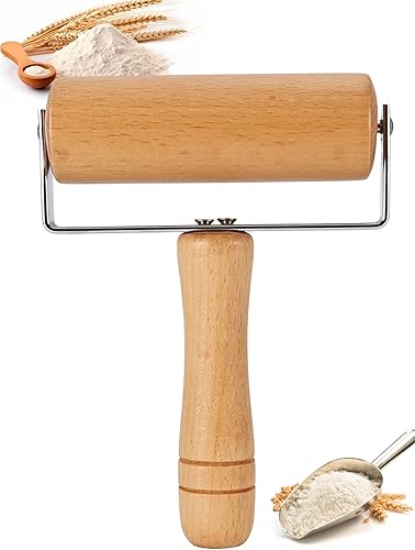 Miniatura 1 de Rodillo de pizza pequeño, rodillo de masa de madera antiadherente para pastelería, tortilla, pizza, albóndigas de galletas (tipo 2)