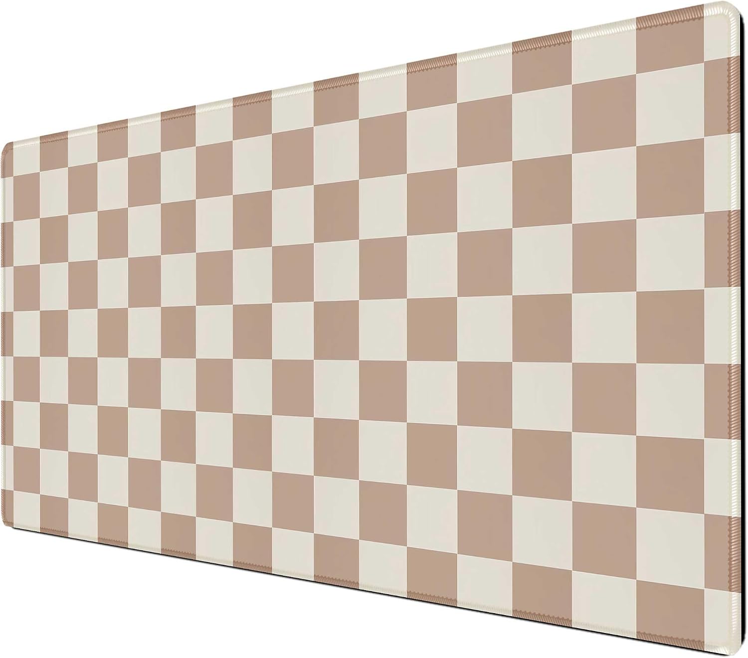 XXL Brown Checkered Mouse Pad with Non-Slip Rubber Base, Large Modern Aesthetic Mouse Pads for Desk Decorative Gaming Mousepad Desk Accessory for Office