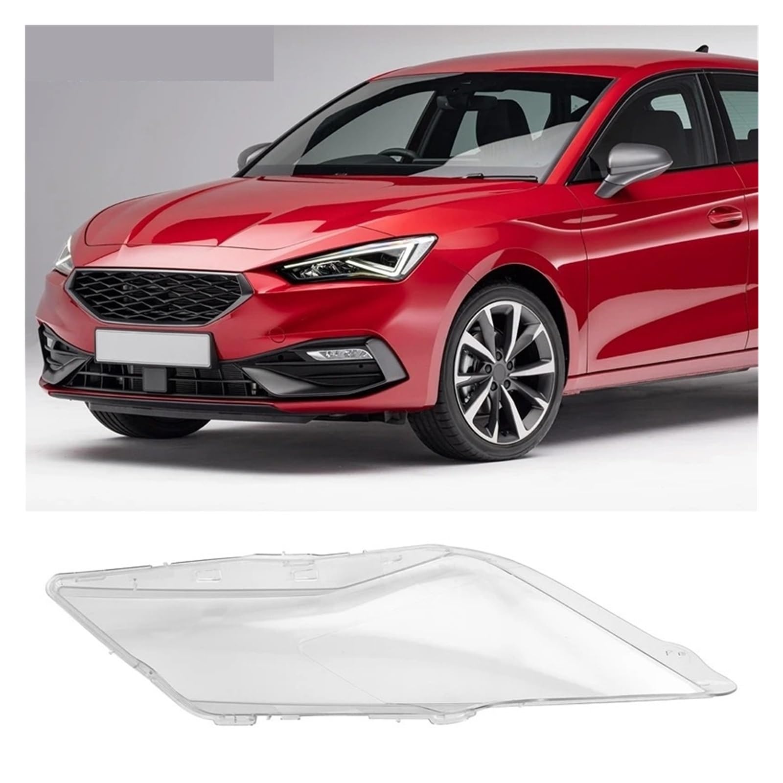 Objektiv Scheinwerfer Glas Für Seat Für Leon 2013-2018 Autoscheinwerferabdeckung Linse Scheinwerferschale Lampenschirm Transparenter Lampenschirm Auto Scheinwerferabdeckung(Left)
