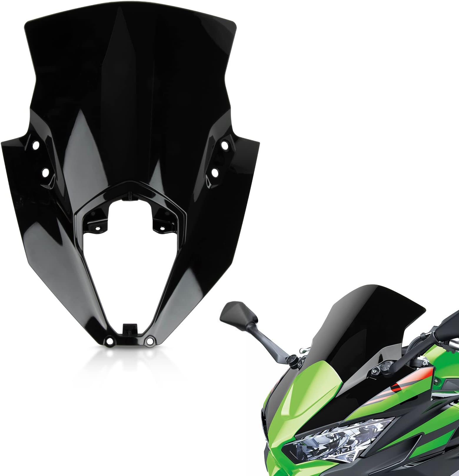 Windshield for Ninja 650 ER6F 2020-2025 - PSLER Windscreen Wind Deflector Protector Fairing for 650 ER6F 2020-2025(Black)