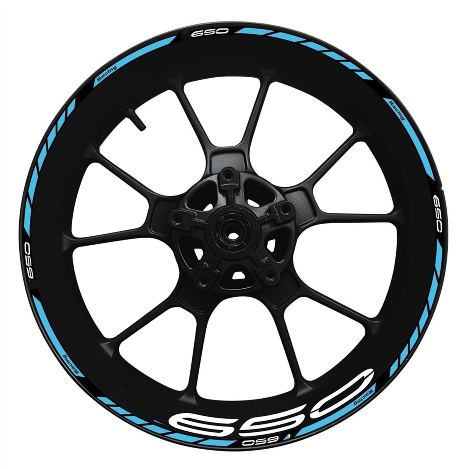Stickers 1 Set of Motorcycle Wheel Stickers Stripes Reflective Rim for Kawasaki Z650 Z 650(Style 19)