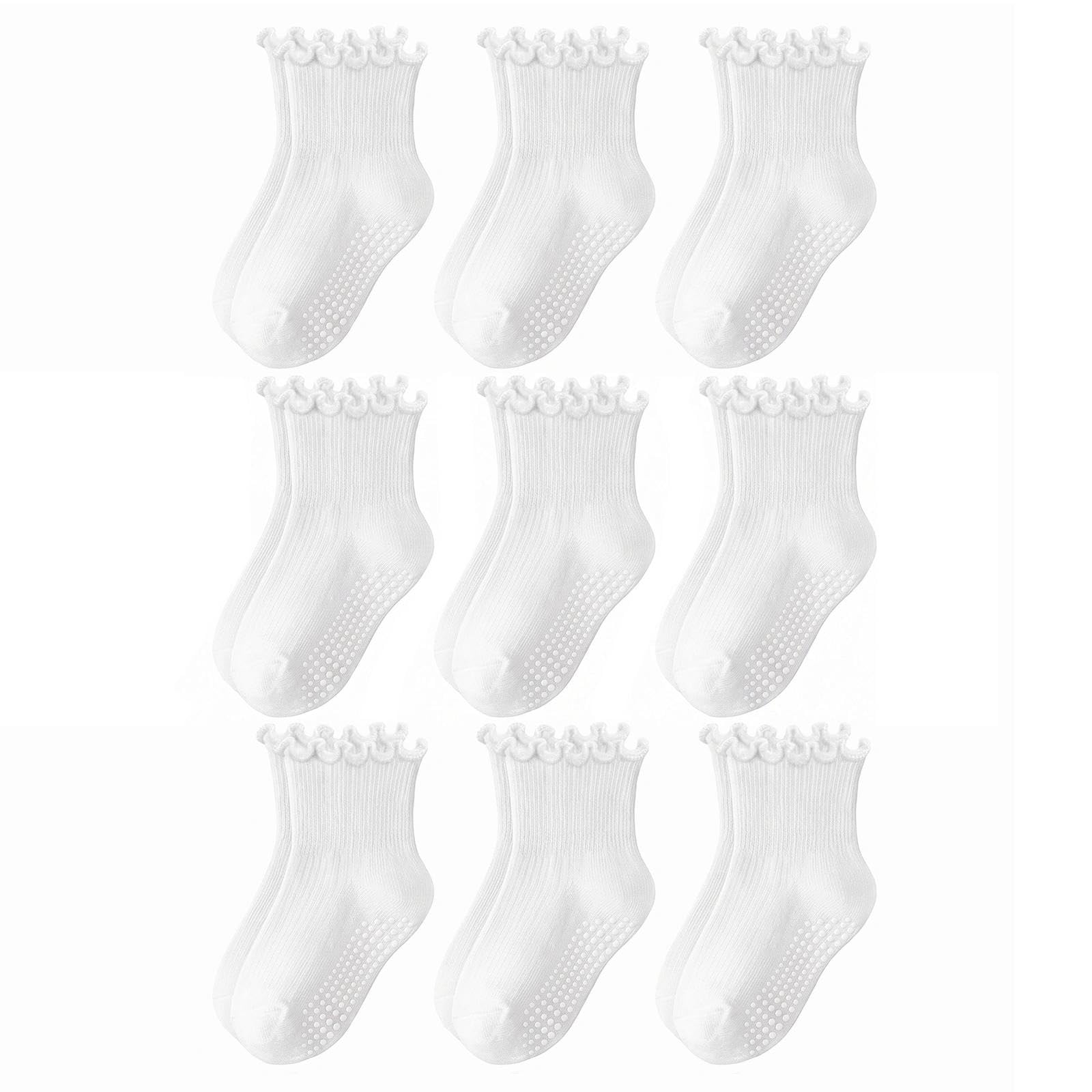 Baby Toddler Essentials Non-Slip Crew Socks for Unisex Boys Girls