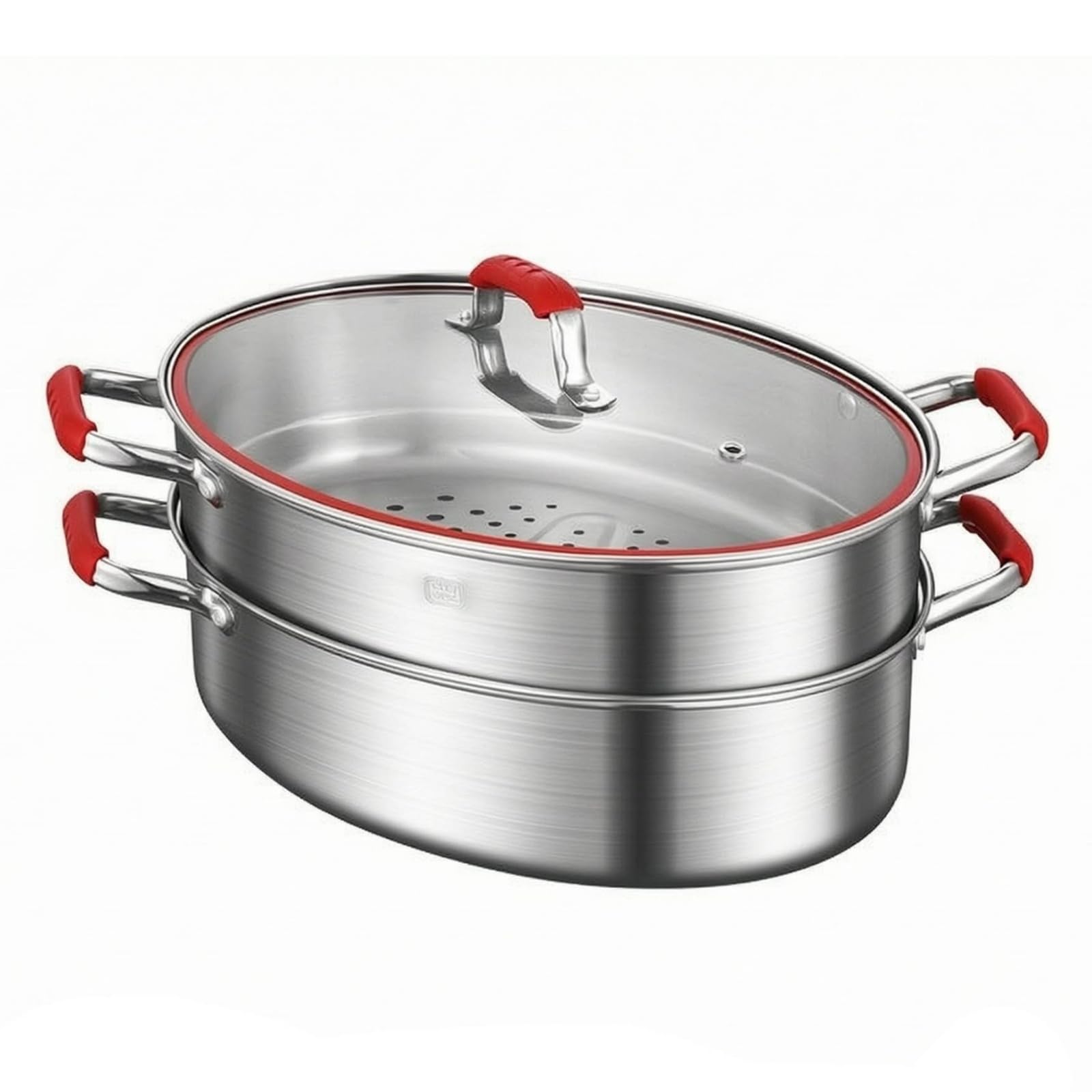 Cocina | Resistente a la Corrosión, Olla, Mango Frío Al Tacto, Olla Acero Inoxidable con Tapa Vidrio, Familias, 2, Con Placa Acero