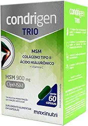 Condrigen Trio Colágeno Tipo 2 com Ácido Hialurônico Vitamina C e MSM (Metilsulfonilmetano) 60 Cápsulas Maxigold