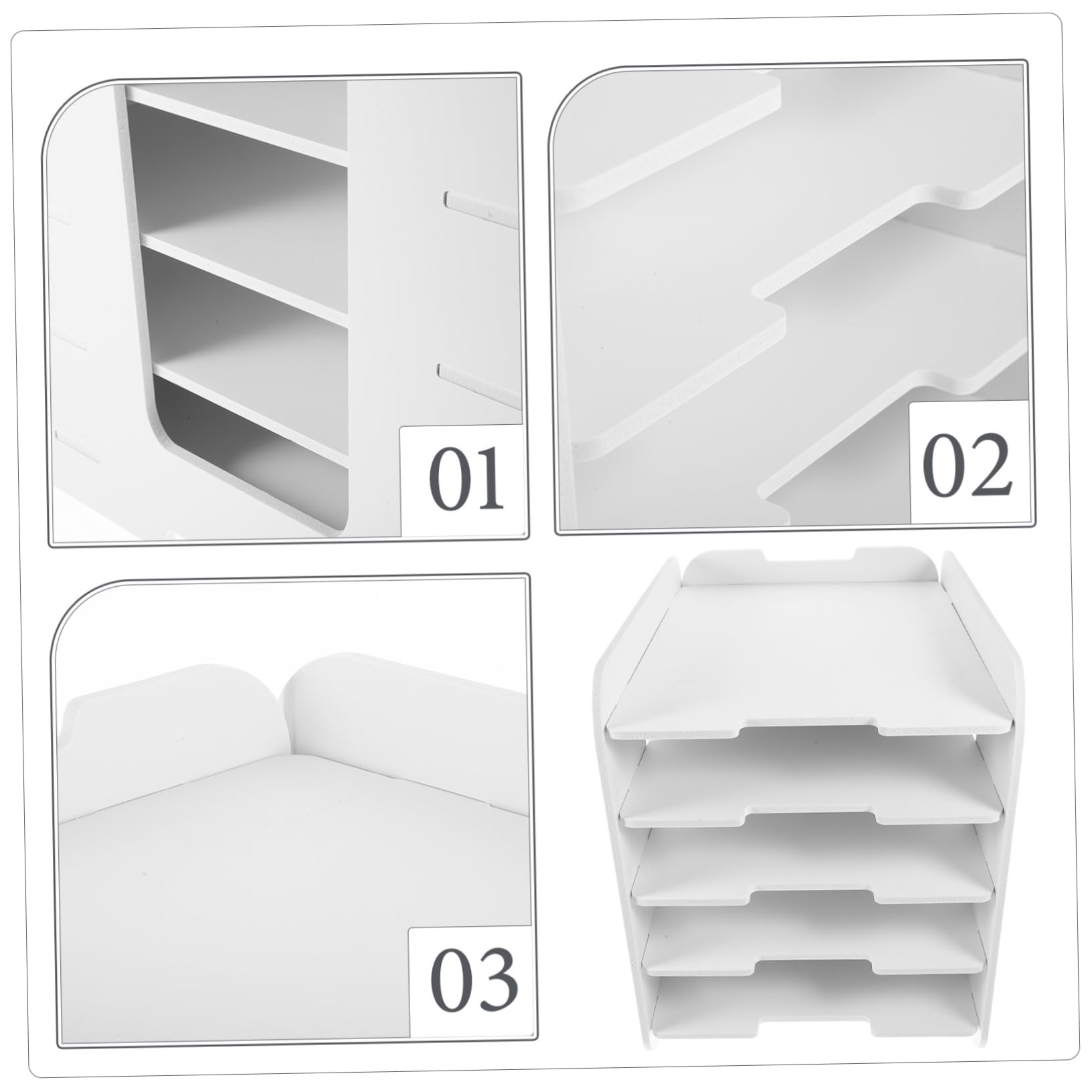 Portaoggetti Scrivania Multi Organizer Impilabile Per Documenti e Resistente Per