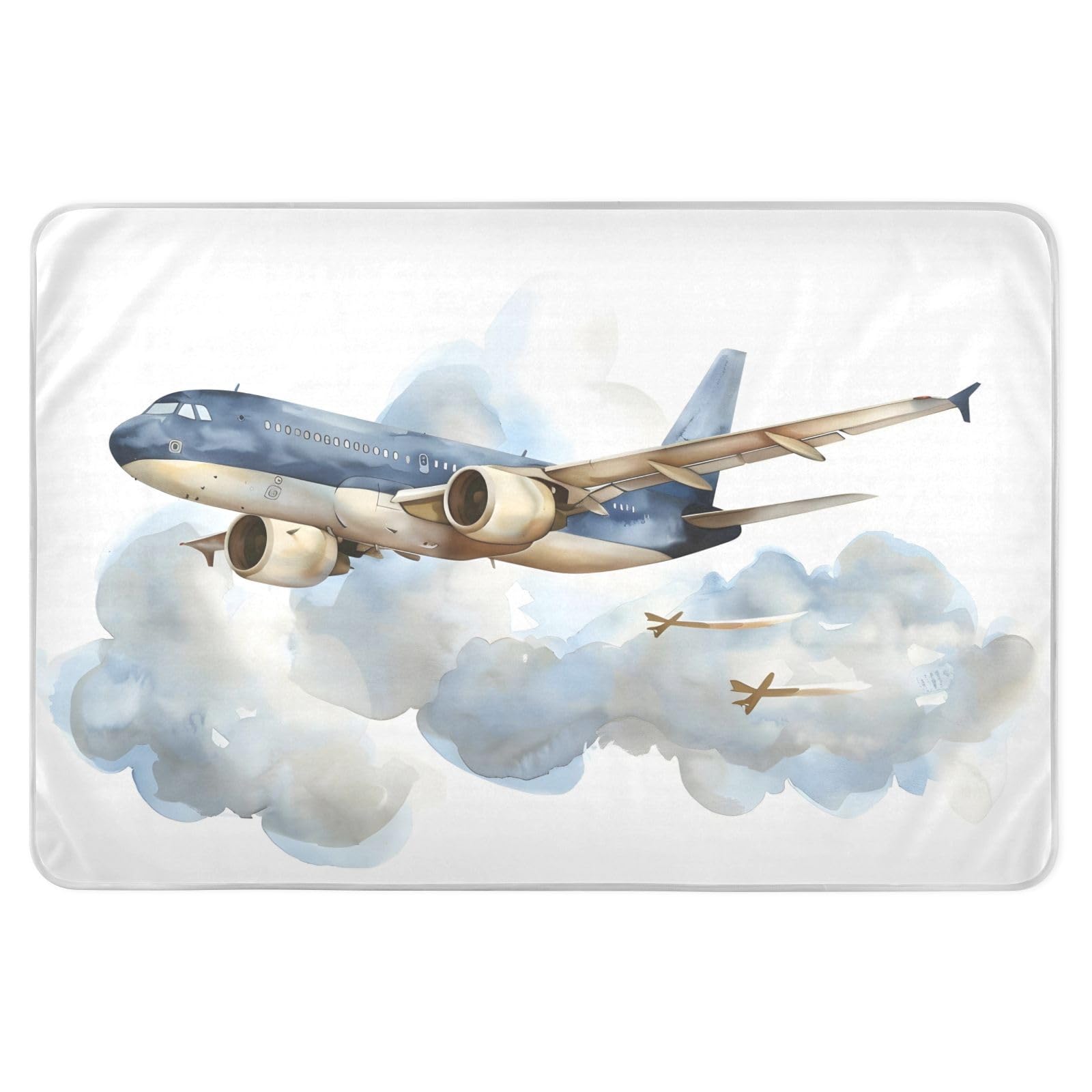 CEBUGI 34” x 52”Washable Underpads Heavy Absorbency Waterproof Incontinence Bed Pads Airplane in The Clouds Pee Pads for Adults Kids and Baby