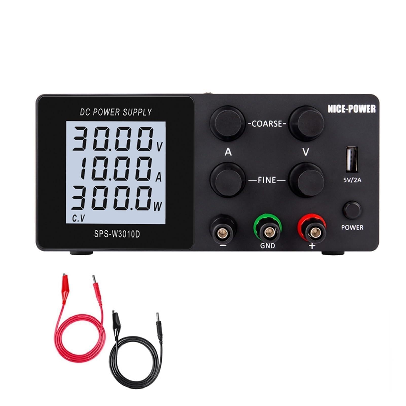 Alimentation Laboratoire, Dc Alimentation réglable à 4 chiffres Lcd Lab écran Banc Alimentation 3 0V 10A 60V 5A 120 V AC 3A Commutation Stabilisé Alimentation(LCD SCreen 30V 10A)