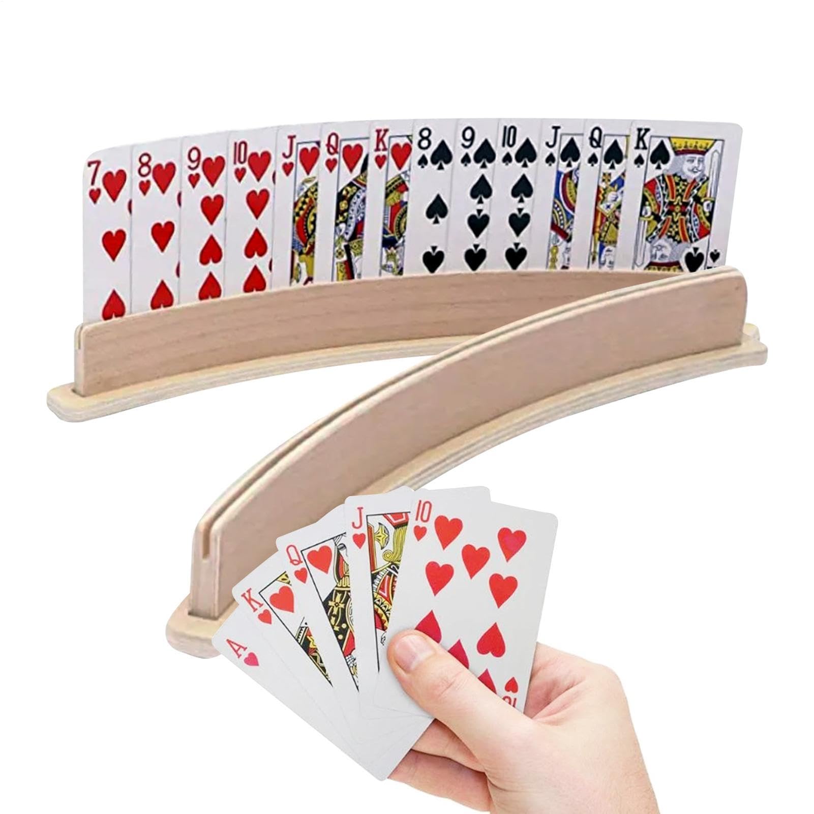 Poker Card Rack Set - plasticc Playing Card Support Tray, Upright Holder Base | gamingg Table Assistant for Bridge, Rummy, Euchre, Lightweight Grip-Free Card Display for Elderly and Children