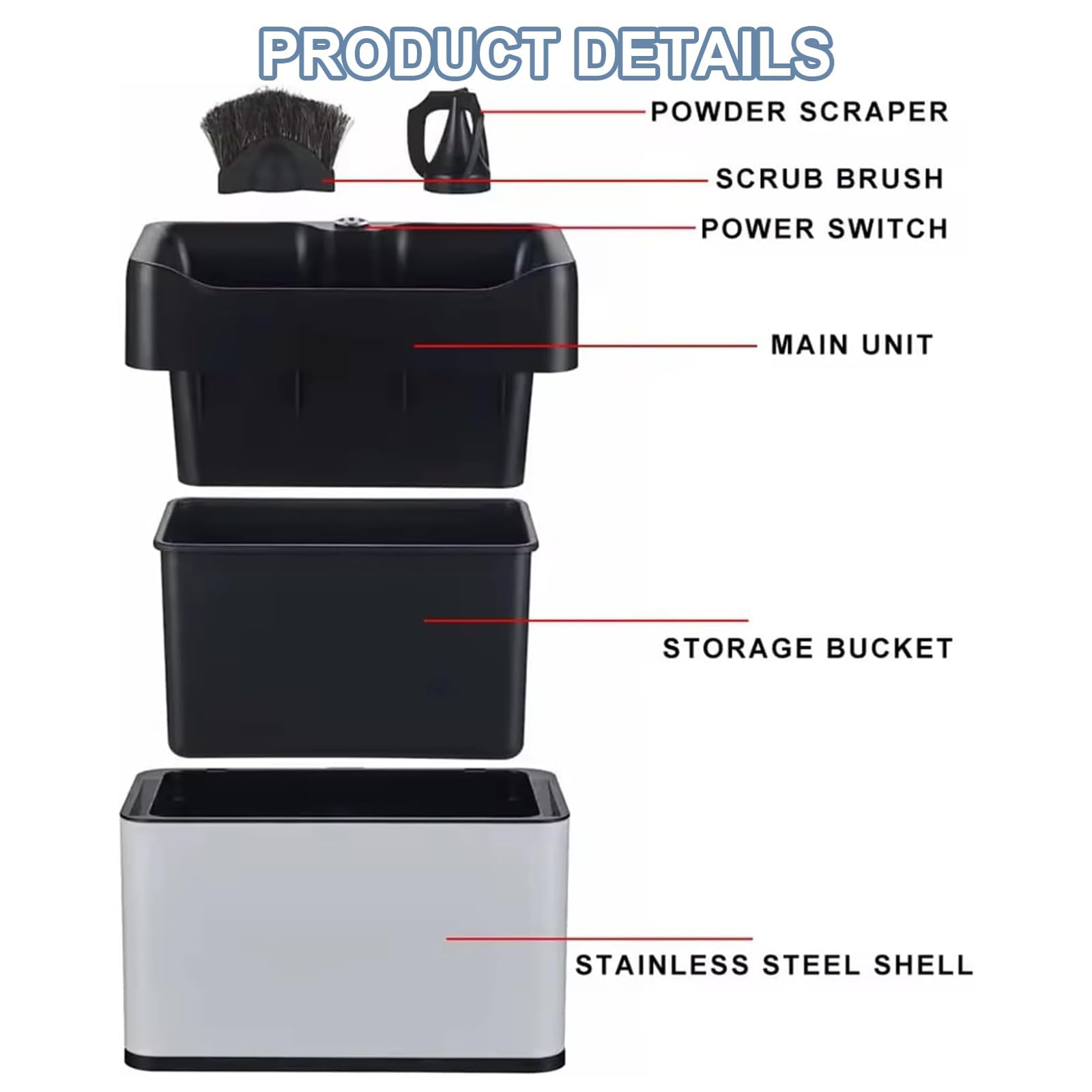 Nettoyeur automatique pour porte-filtre à café avec boîte à frapper, double tête de brosse 300 tr/min, nettoyage rapide en 3 secondes pour un usage domestique et commercial