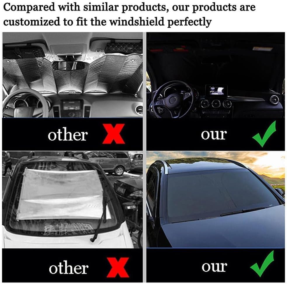 Auto Voorruit Zonnescherm voor Ford S-MAX,Auto Voorruit Zonnescherm Voorruit Auto Zonnescherm,Waterdicht Uv Bestendig,A-Black