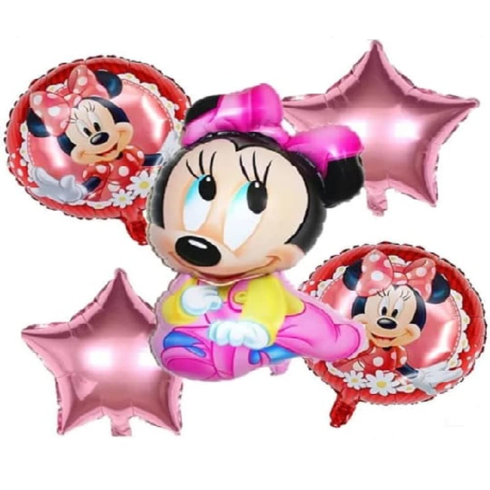 Foil Balloons For Party Decoration-Choose Birthday Party Helium Foil Cartoon Balloons (Minnie_Set of 5)