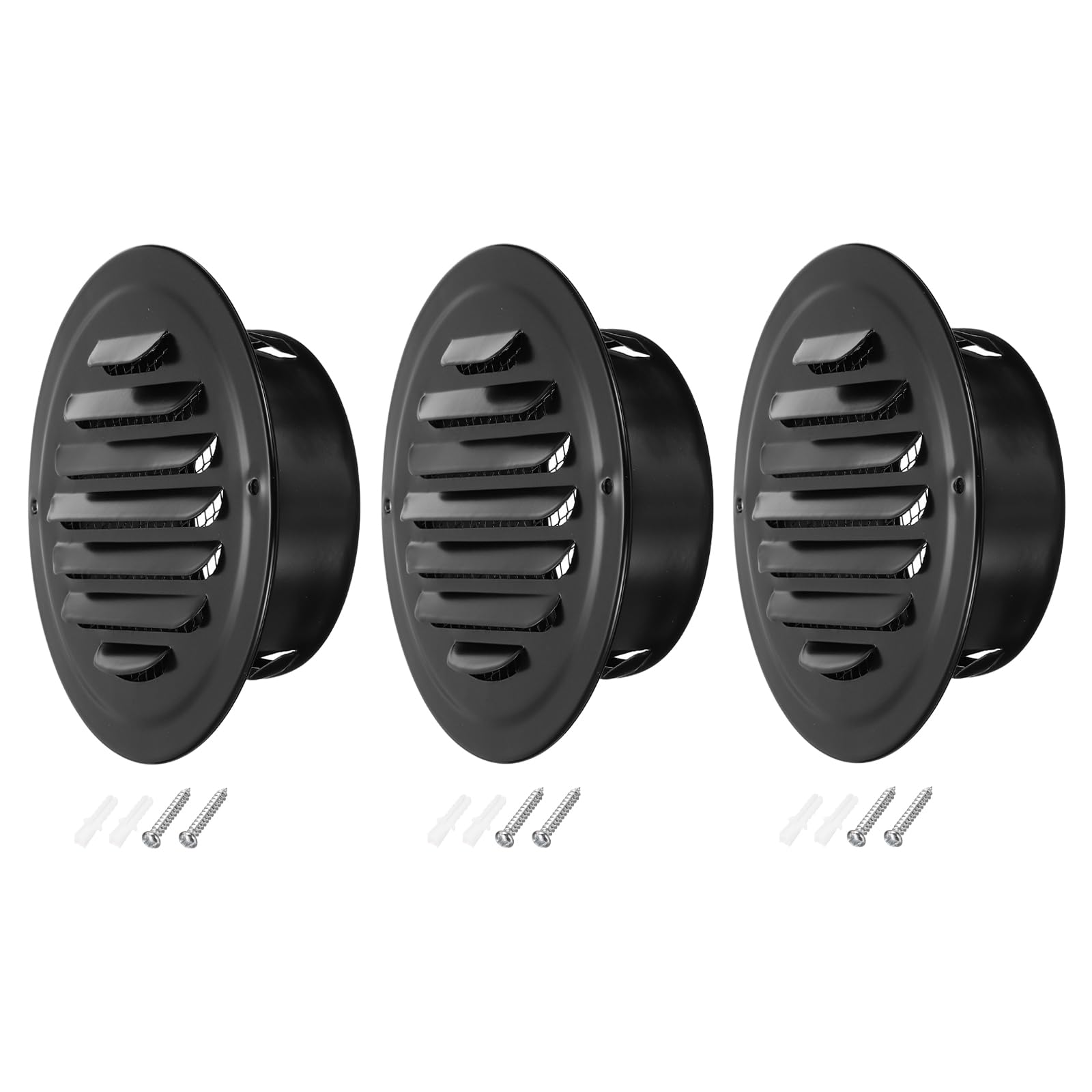Grille d'aération en inox noir de 10,2 cm pour éliminer l'humidité du garage