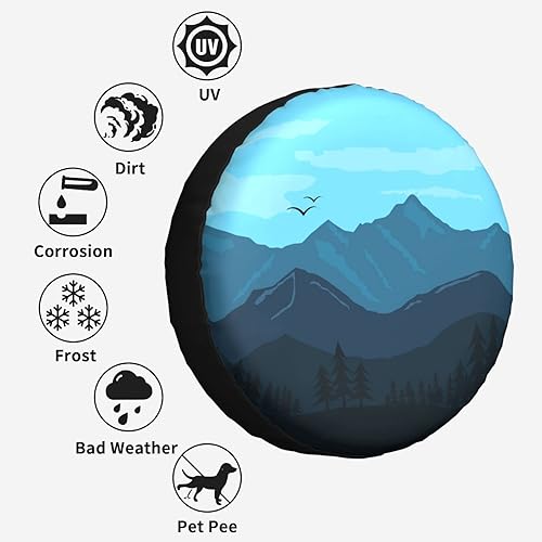 Miniatura 5 de Smoky Mountain - Cubierta de neumático de repuesto para ruedas, a prueba de polvo, para remolque, caravana, SUV y muchos vehículos, 14 pulgadas