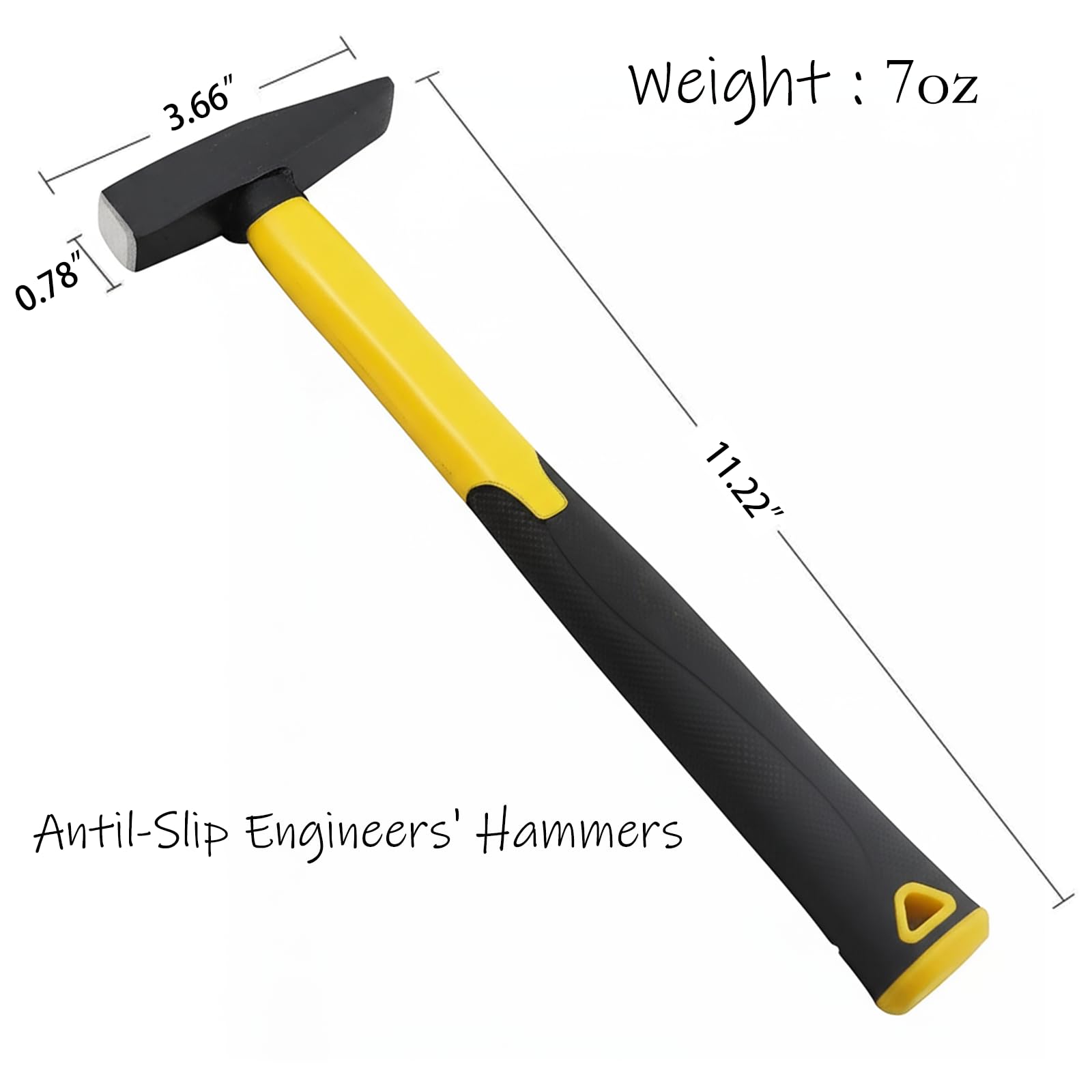 BJDSI 7oz Engineers' Hammers,Reinforce,Anti-Rust,Shock-Proof Plastic Handle.