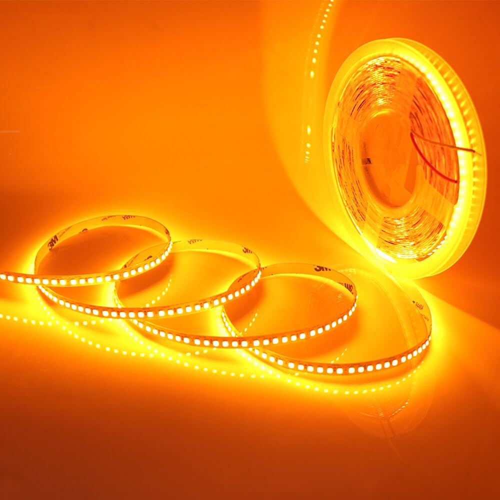 KAFULA 24V LED Light Strip [10M, Orange], 180 LEDs/m SMD3535 Flexible Ultra-Bright LED Fairy Light CRI85+, can be Cut Every 33mm, Party Christmas Halloween Birthday Interior Decoration Lighting
