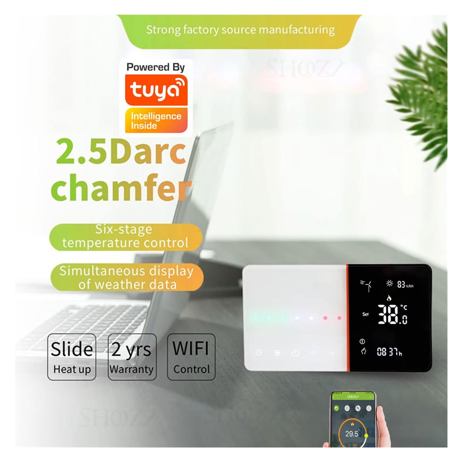Termometro da interno igrometro digitale Termostato Smart WiFi, pavimento elettrico/riscaldamento acqua/gas caldaia a gas Temperatura Temperatura telecomando Con display LCD(NTC 10M,24V)