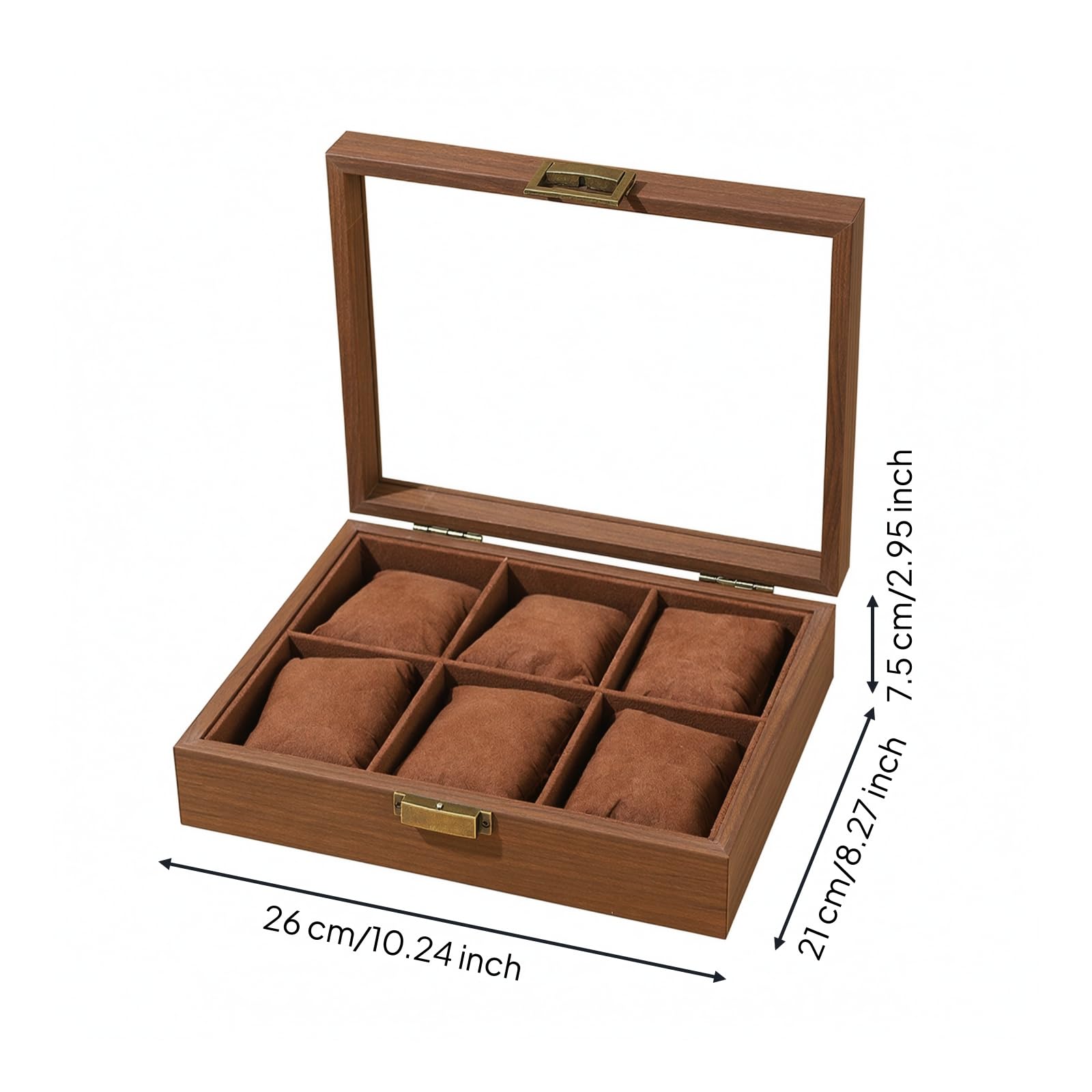 Organizer per Orologi Interno Imbottito | Antigraffio, Scatola Portaorologi con Finestra in, Robusto, Portaorologi da Esposizione, per Comò, Stile 6