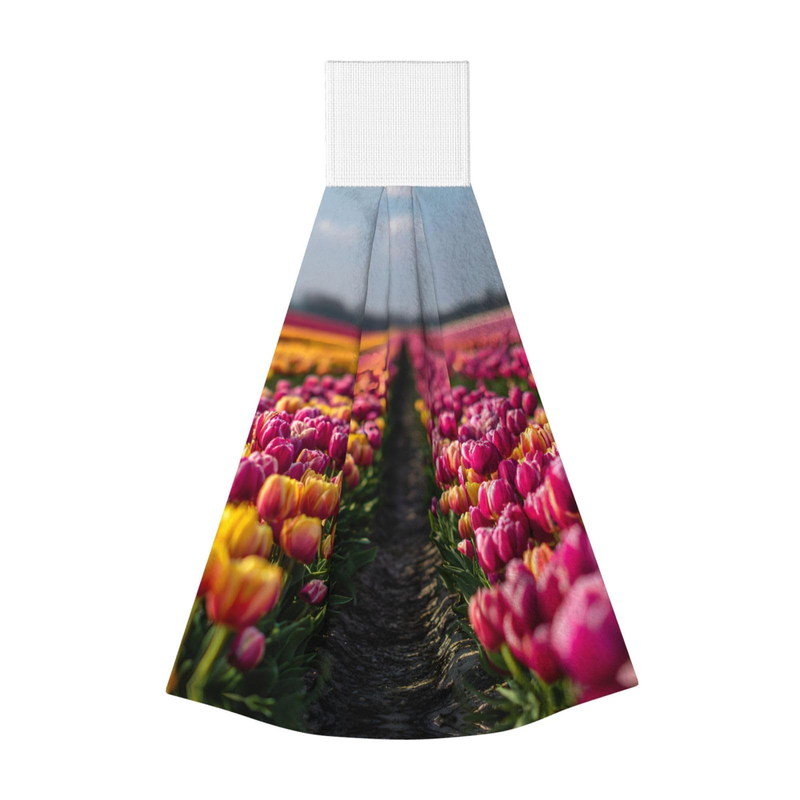 JUANYQME Tulips Printing Hanging Coral Fleece Towel Super Absorbent Soft Towel, Fluffy And Light Quick-Drying Noodles.