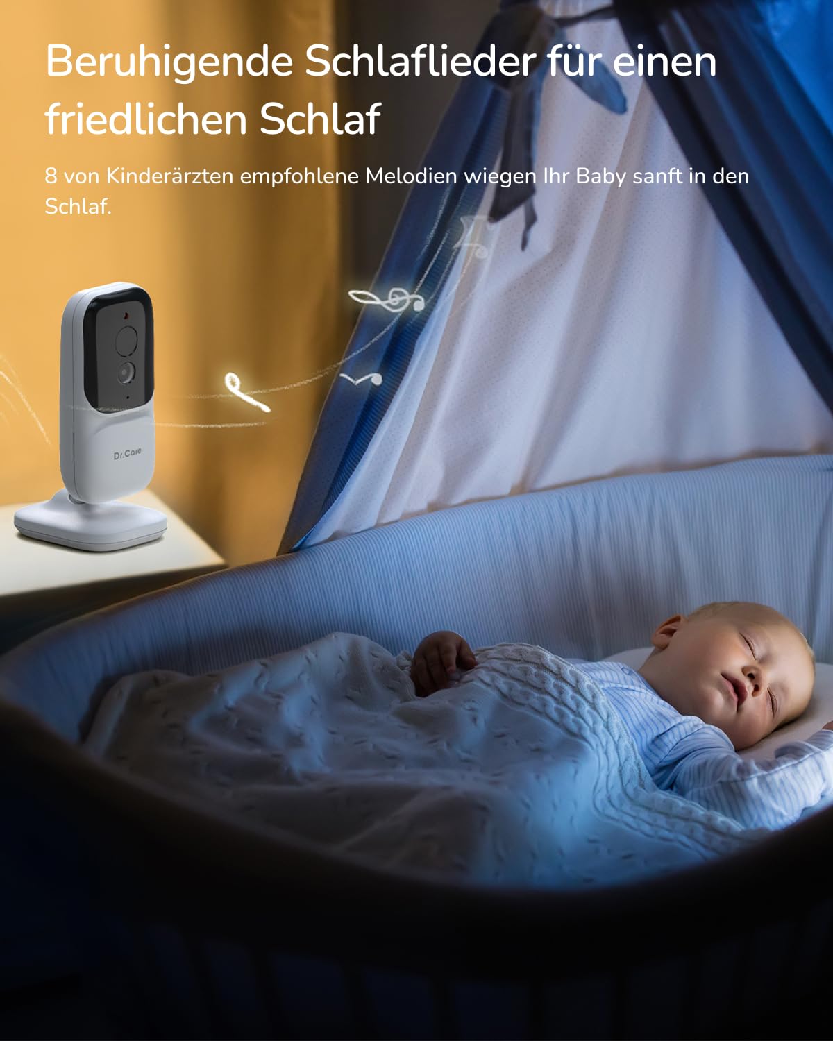 Dr.Care NeoView Video-Babyphone – 2,8" Display, 2-Wege-Audio, Video-Schleifenaufnahme, Nachtsicht, VOX, Temperatursensor, Schlaflieder, Gürtelclip, bis 128GB