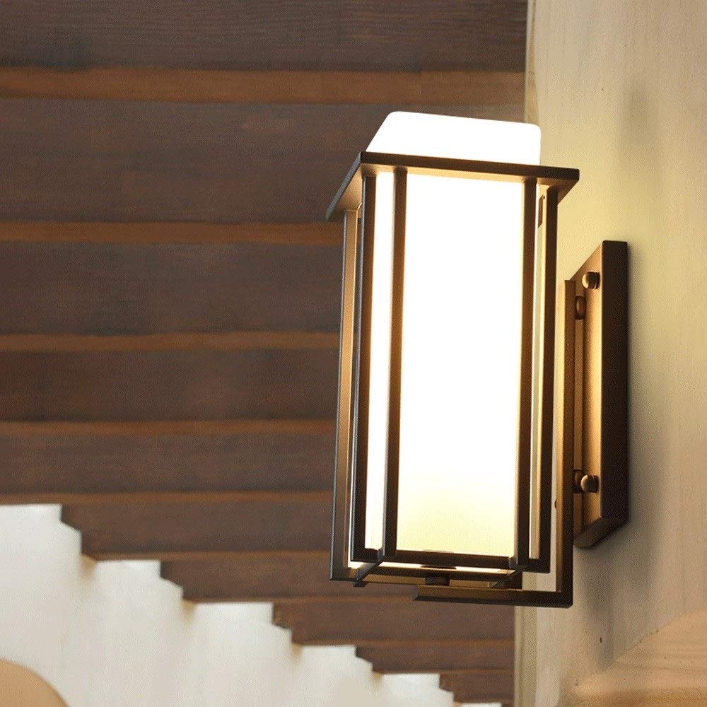 Applique da Parete Tradizionali Classiche per Esterni, lampade nordiche per Esterni, Resistenti alla Pioggia, IP65, Impermeabili, in Ferro, Metallo e Vetro, Attacco E27, Lanterne p