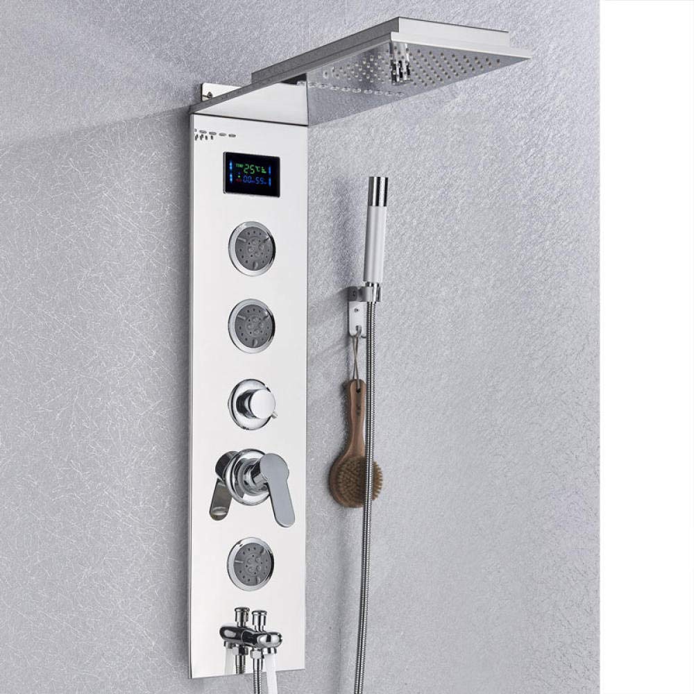 Panneau de douche mural chromé haut de gamme au design Chrome A épuré