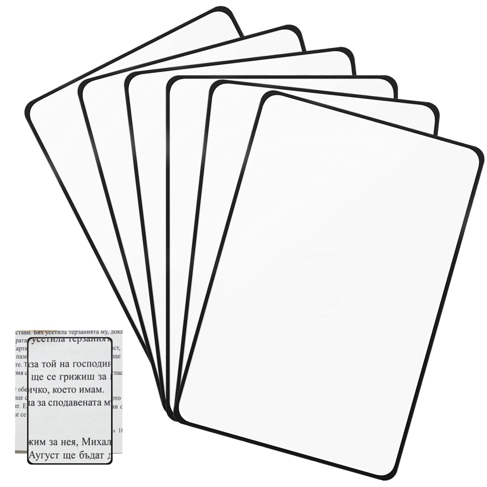 BSITSSS 6 PCS Reading Magnifier for Books, 5X Magnifying Sheet for Reading, Plastic Page Magnifiers for Elderly Low Vision Seniors Small Prints Newspapers Maps Books