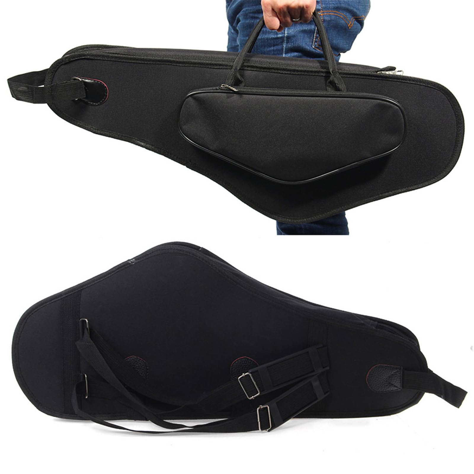 Borsa da trasporto per sassofono con scomparti imbottiti e sistemi di trasporto regolabili, custodia per il trasporto in nylon impermeabile