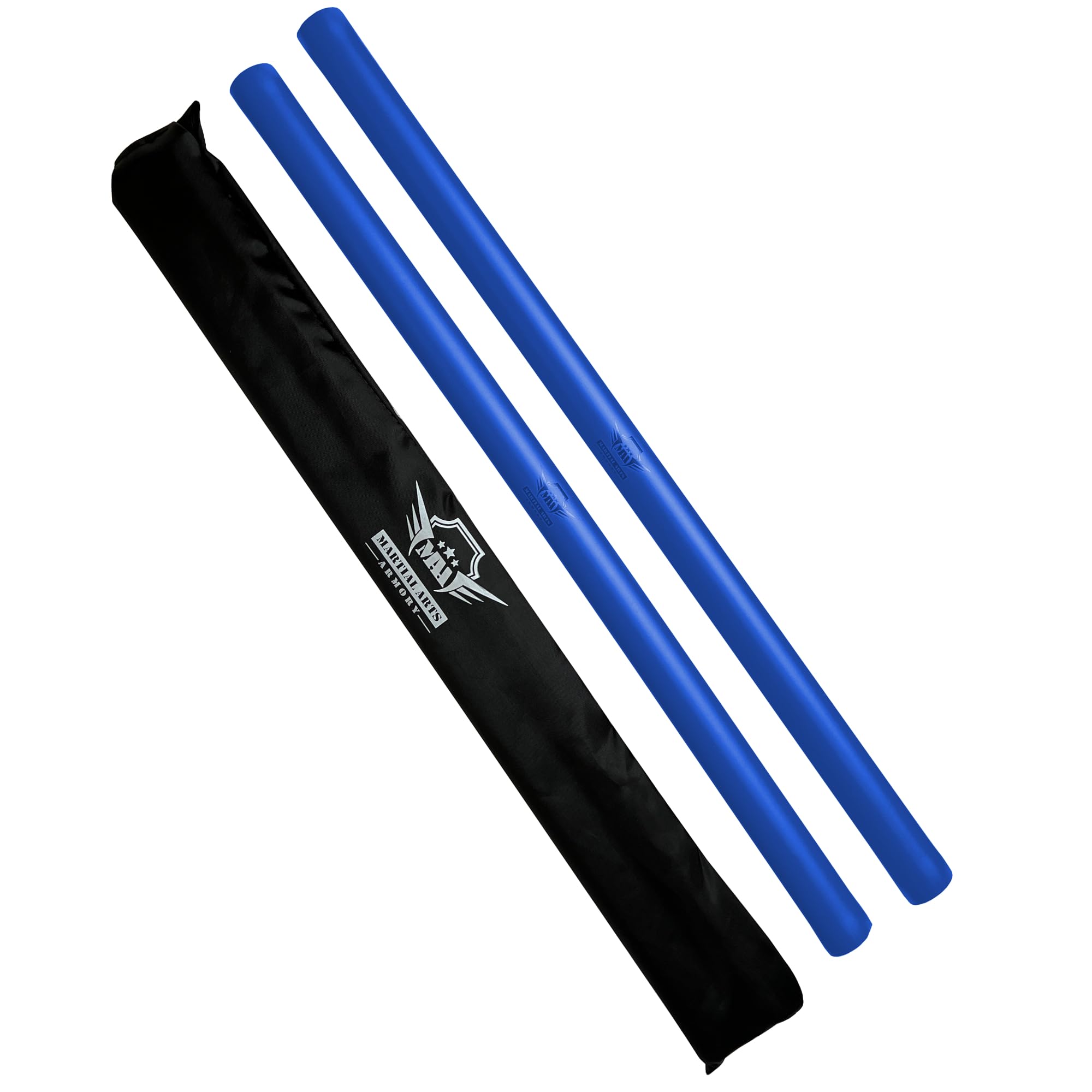 Blue Foam Escrima with Armory Carry Bag Case - Pair (Blue)