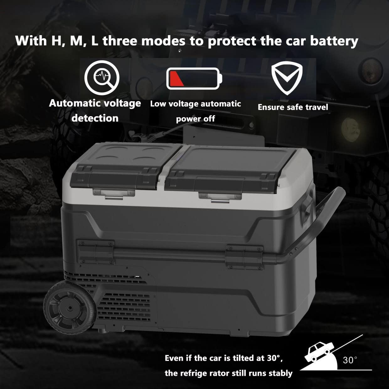 40L/50L/60L frigorifero per auto e uso domestico a doppio uso, auto 12v/24v e frigorifero per uso domestico 110-240v e frigorifero per la conservazione della freschezza con batteria al litio,C