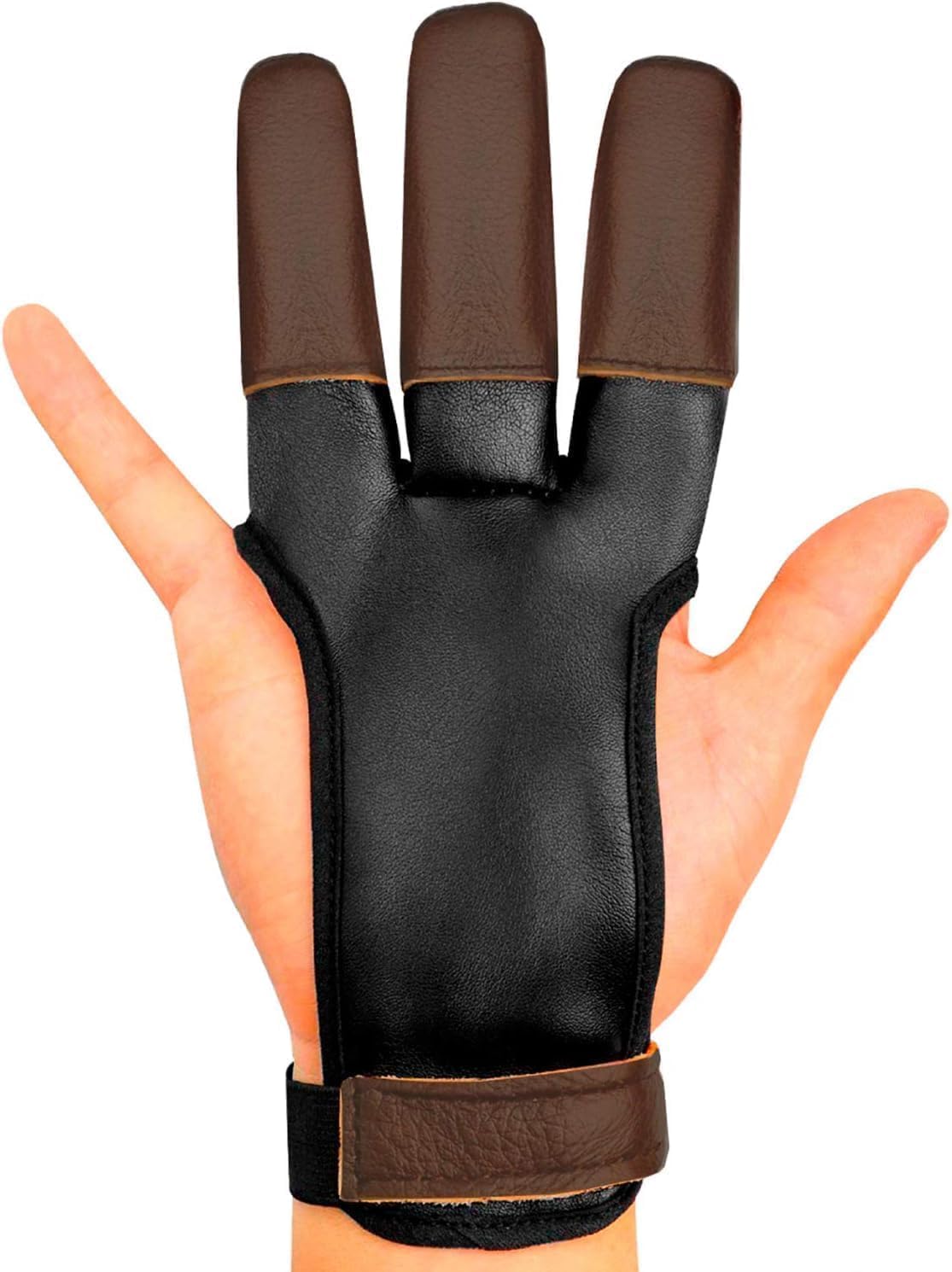 KESHES Archery Glove Finger Tab Accessories - Leather Gloves for Recurve & Compound Bow - Three Finger Guard for Men Women & Youth
