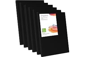 Black Canvas,8x10 Inch 6-Pack: Unleash Your Artistic Vision on Premium Black Canvases