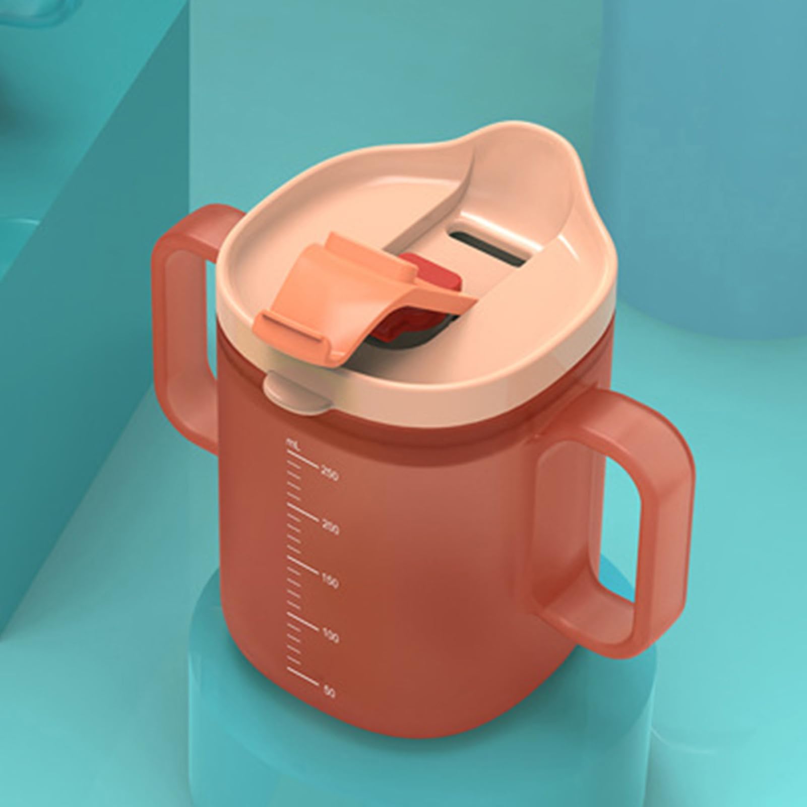 300ml Vasos A Prueba De Derrames Para Personas Mayores, 2 Vasos De Agua Con Asa Para Personas Mayores, Taza Para Beber Con Tapa Y Pajita, Taza De Alimentación Para Pacientes, Ancianos, Maternidad