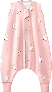Mosebears Baby Schlafsack Sommer 1.0 Tog Atmungsaktiv Baumwolle Sommerschlafsack für Jungen und Mädchen(Pink,95cm(3-4 Jahre))