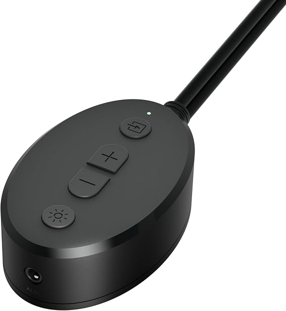 Amazon Basics Computer Speakers with Bluetooth and USB, Blue Light, Black