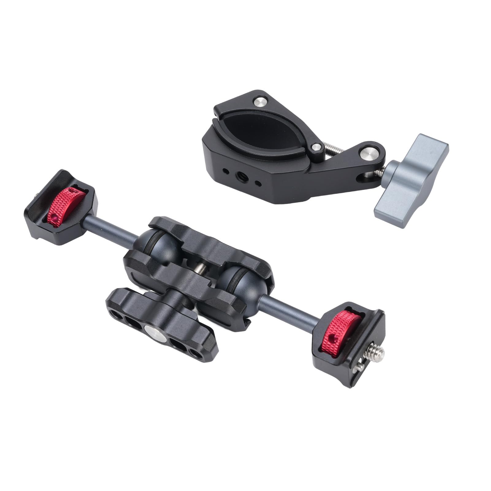 Supporto per Fotocamera a Morsetto, Morsa in Lega di Alluminio | Vite da 1/4 di pollice, gamma di serraggio da 55 mm, testa a sfera rotante, supporto per maniglia della bicicletta, per
