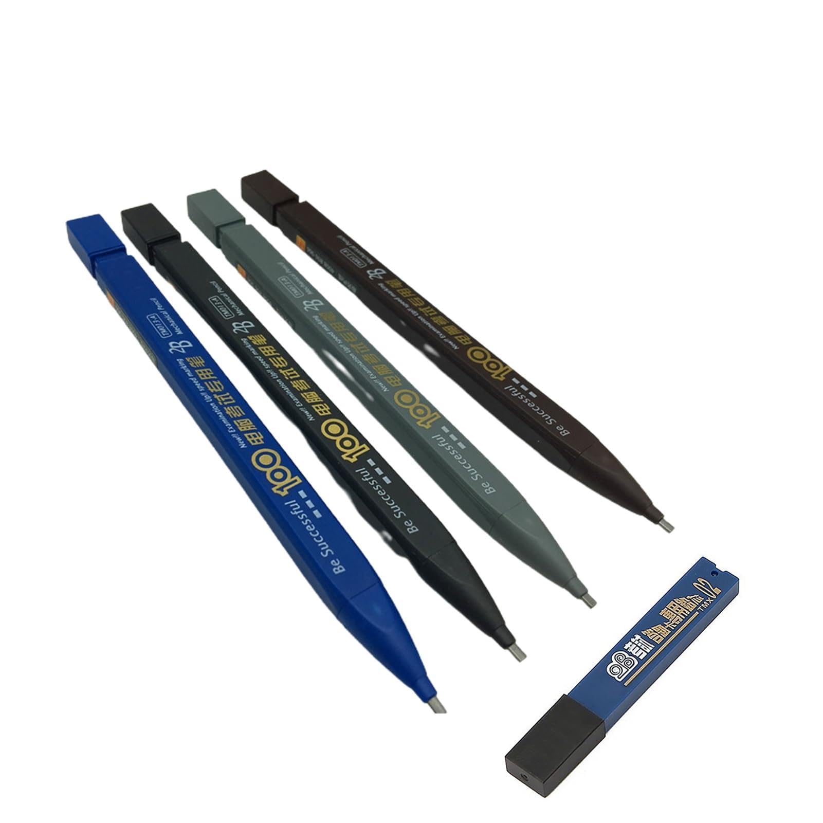 matumou 2B Pencil with Refills Office Supplies Plastic 2B Black Lead Holder Exam Mechanical Pencil for Exam Mechanical Pencil