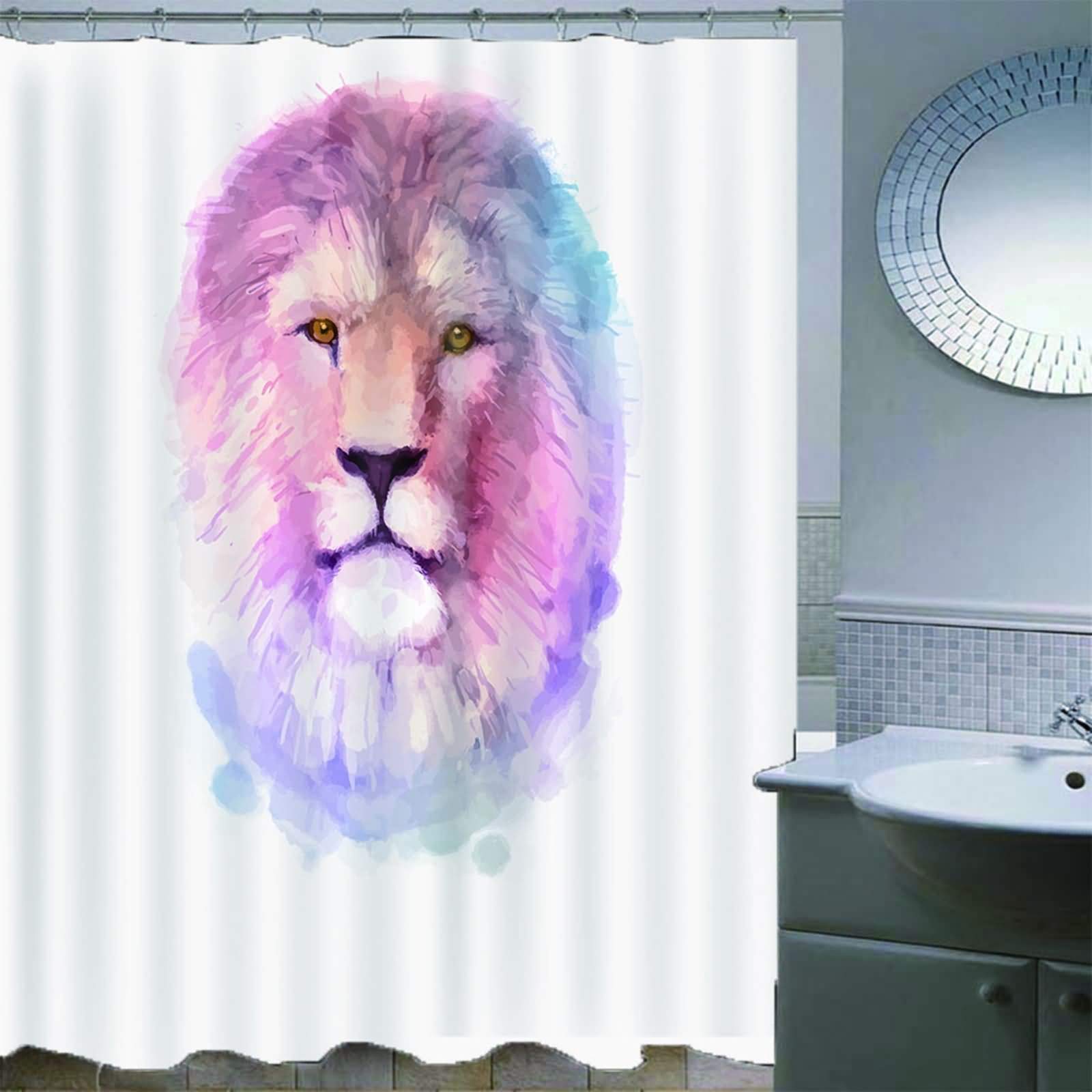 Tenda da doccia simmetrica barocca dorata, leone dorato e ornamento damascato Set di tende da doccia per bagno in pizzo dorato di Design di lusso  15