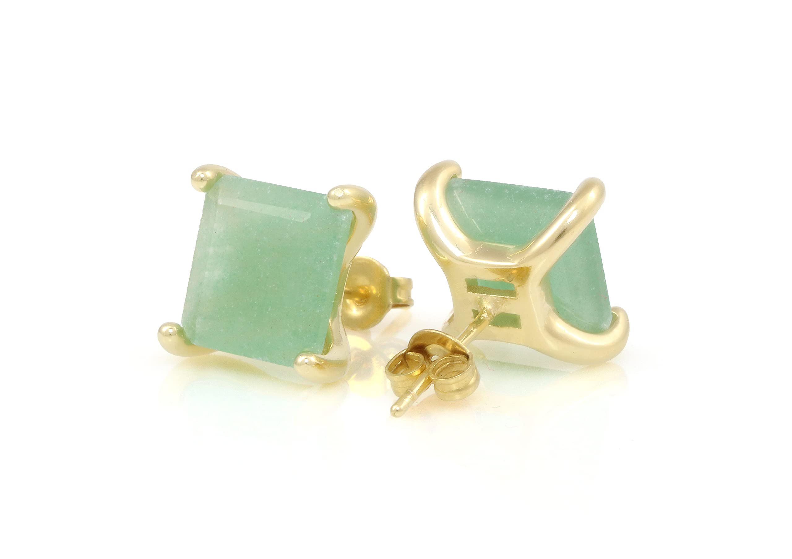 Adorabili Orecchini Avventurina Verde - Gioielli Fatti a Mano Pietre Gemme per Donne - Orecchini Eleganti e Delicati, Orecchini per Tutti i Giorni, Orecchini a Perno Personalizzati - Orecchini Charme