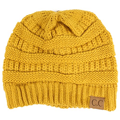 Image of Hatsandscarf CC Exclusives Solid Color Beanie Tail Hat for Adult (MB-20A)