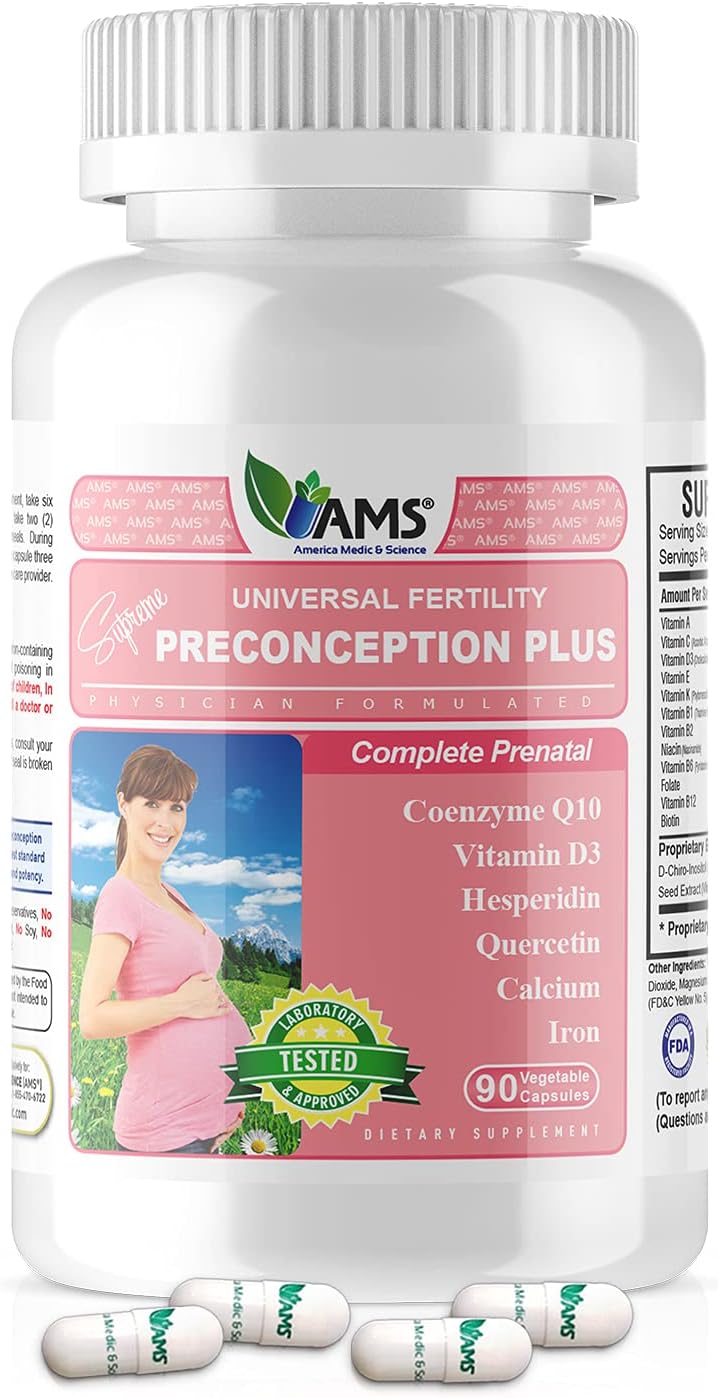 Preconception Plus (90 Capsules) Conception and Fertility Supplement | Physician Formulated Pills to Support Conception | Prenatal Vitamins Best for Women Trying to Conceive