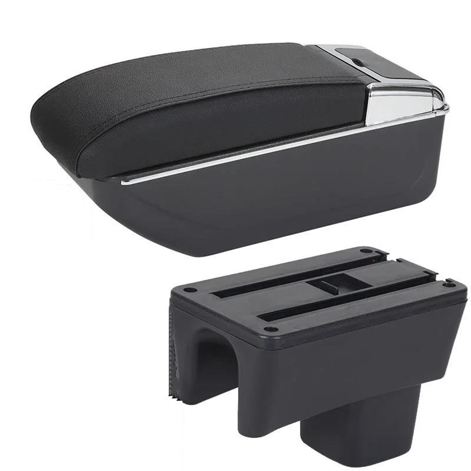Armrest Box With Multifunctional Support PU Upholstered Car Interior Modification Accessories For Swift 2005-2023(B2 Black line 7USB)