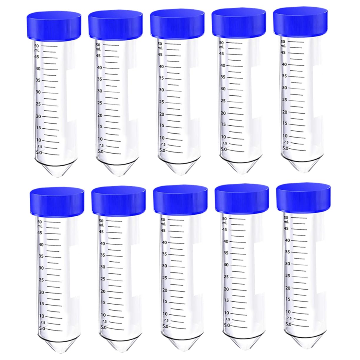 PartyKindom 50pezzi Provette da Centrifuga con Tappi Vite Trasparenti per Esperimenti Scientifici Test di Laboratorio e Misurazioni Precise Colore Casuale