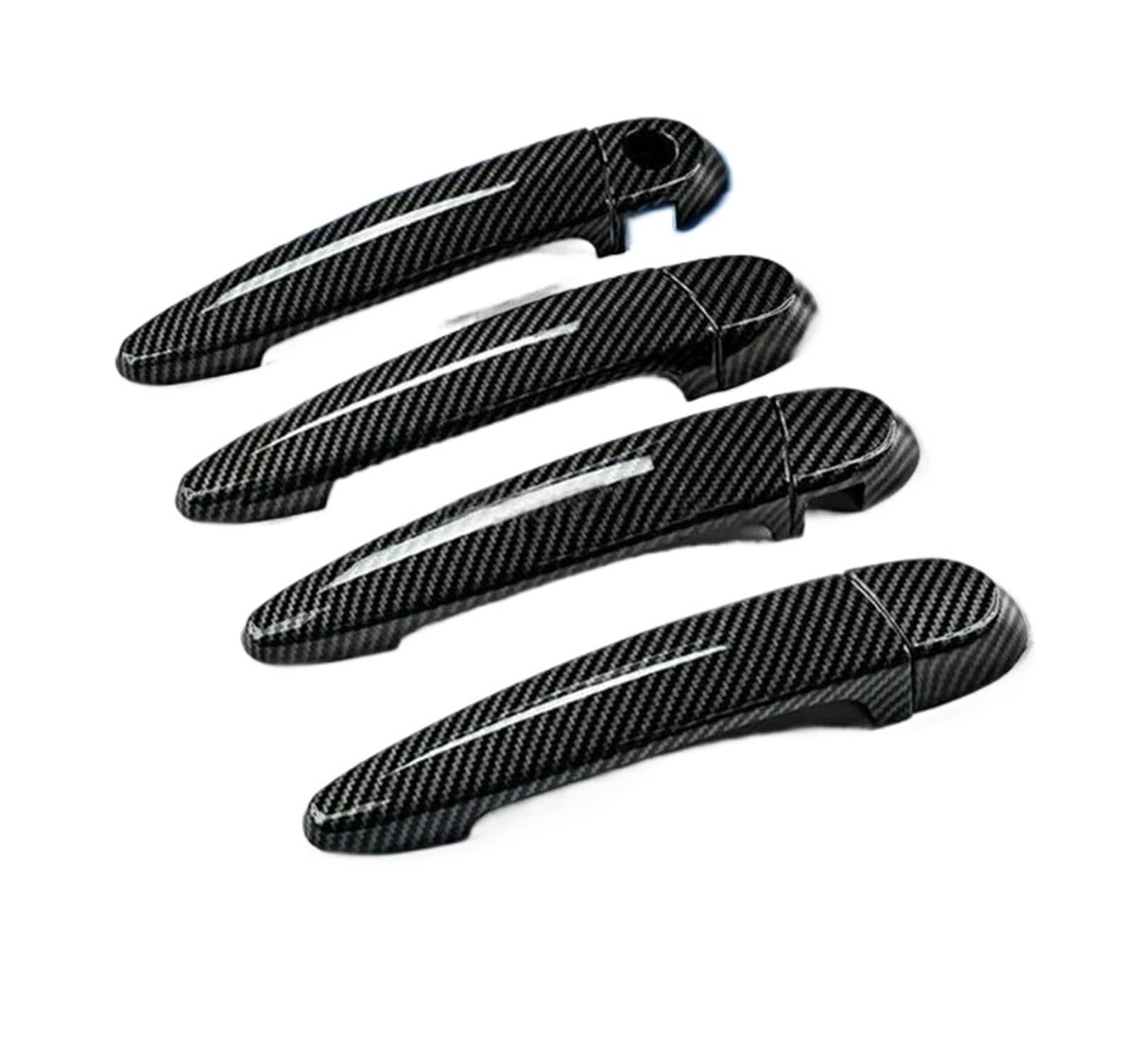 OUVECR for BMW E87 E90 E91 E92 E93 F30 for X1 for X2 for X3 for X4 for X6 4pcs Car Door Handle Cover Carbon Fiber Style Trim Car Outer Door Handle