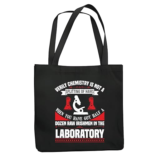 Explore Fun Chemistry Experiments Gift for Kids Teens with Interest in Science Navy Black Multicolor Canvas Tote Bag
