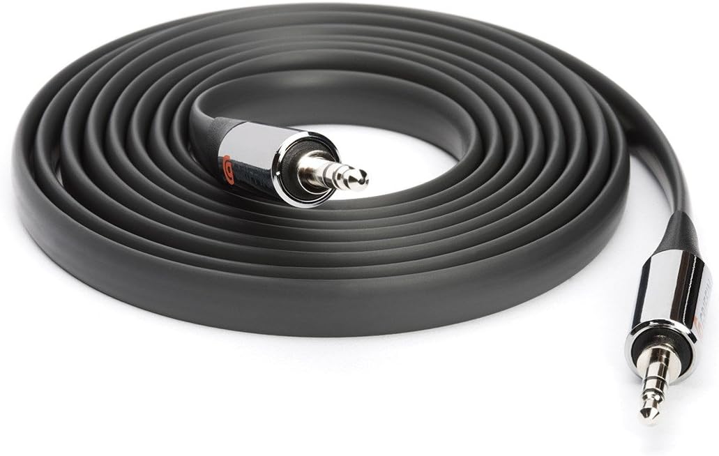 Griffin Technology GC17094 Auxiliary Audio Flat Cable 6 feet (Dark Gray)