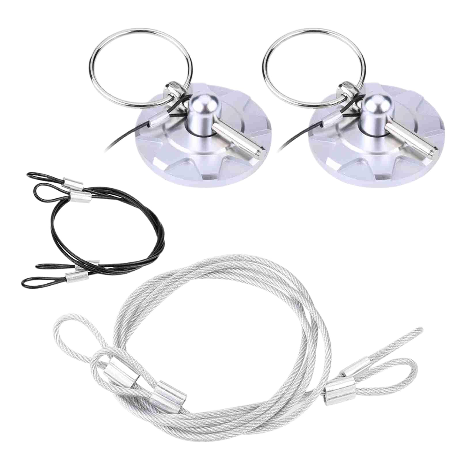 2pcs Bonnet Pin Lock Universal CNC Billet Aluminum Racing Hood Pin Latch Lock Compatible with Automotive Vehicles(Silver)
