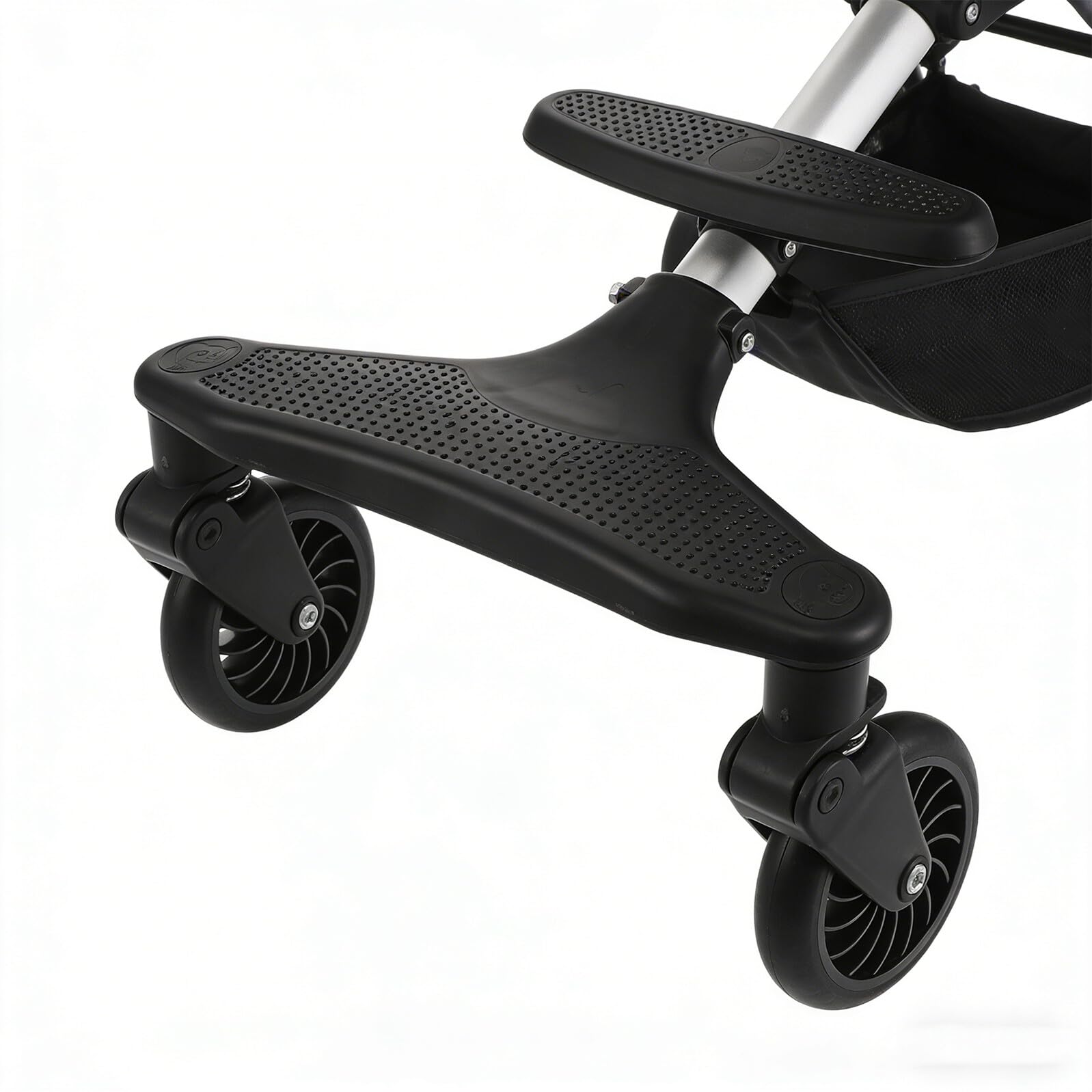 ERINGOGO Roues de Rechange pour Poussette en Pu Silencieuses Lot de 2 Roues Avant et Arrière Accessoires Compatibles pour Poussette Jogging Pièces Détachées Solide