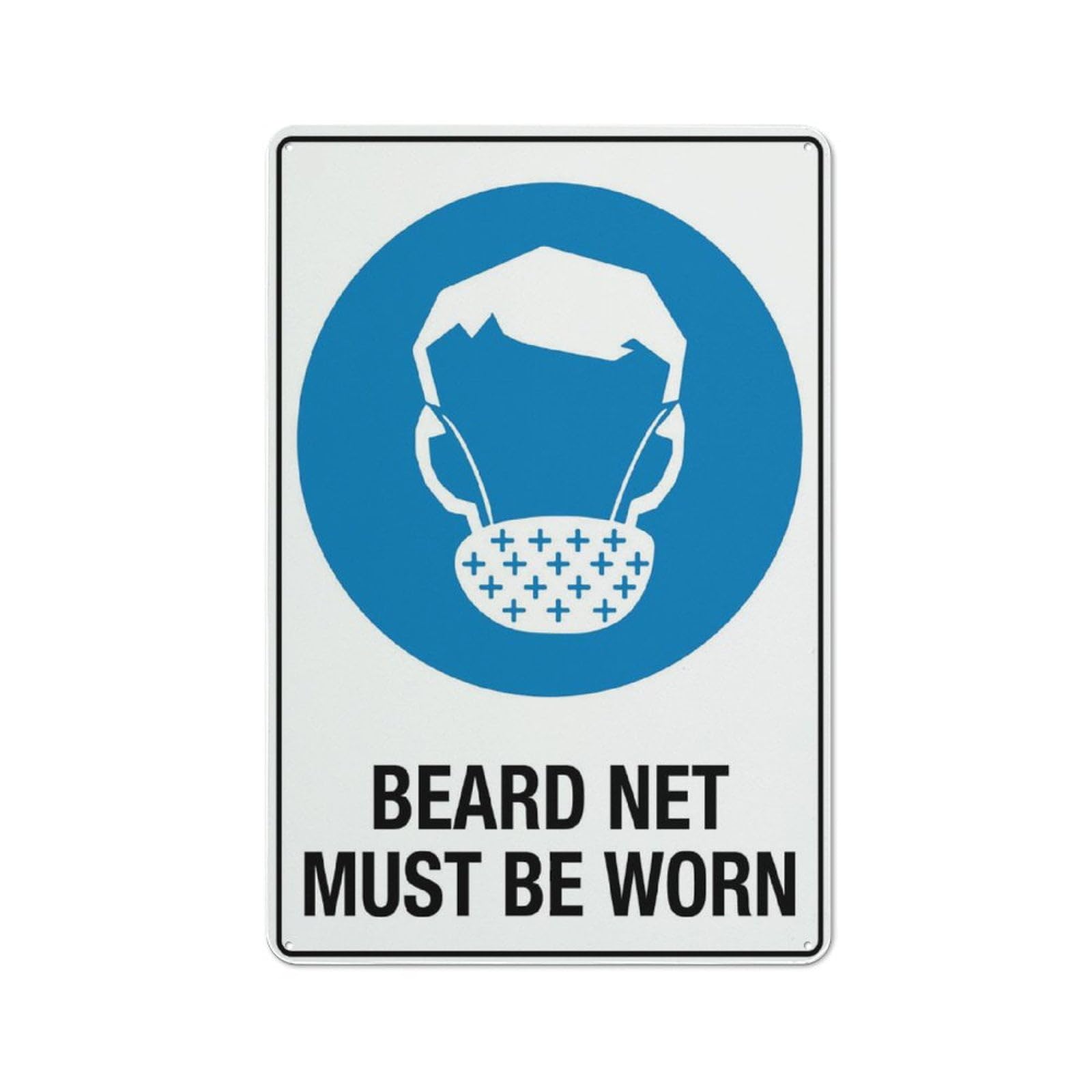 peiyeety Beard Net Must Be Worn Sign 12x16 Inches Tin Sign Great for Garden and Yard Wall Decor