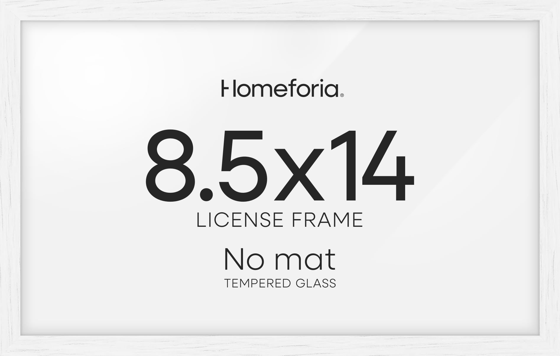 Homeforia 8.5x14 Marriage License Frame White, High End Oak 8.5x14 Certificate White Wood Frames, 8.5by14 Wooden Frame for Wall &amp; Tabletop, 8.5 by 14 Picture Frames, Tempered Glass, Wall Kit, Set of 1